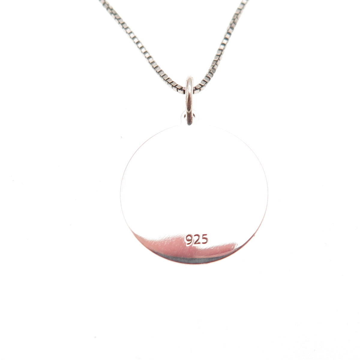925 Sterling Silver Red Enamel Female Symbol Box Chain Necklace 18"
