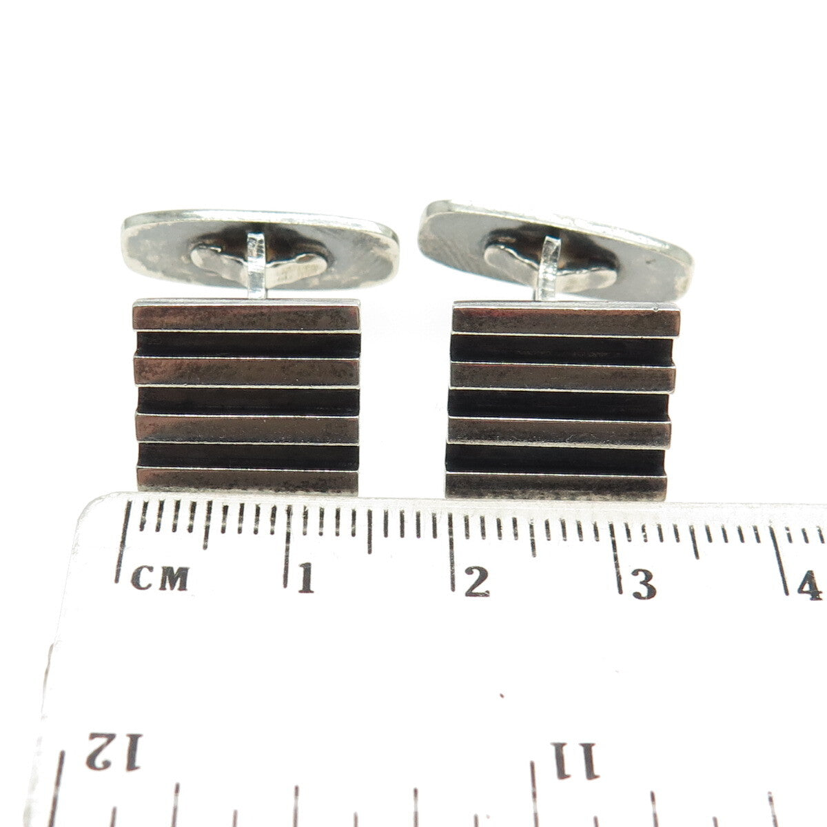 FIR. MUNKSGAARD 925 Sterling Silver Vintage Denmark Modernist Cufflinks #358