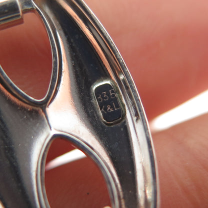 KARL LAINE 835 Silver Vintage Modernist Anchor Mariner Link Bracelet 7.5"