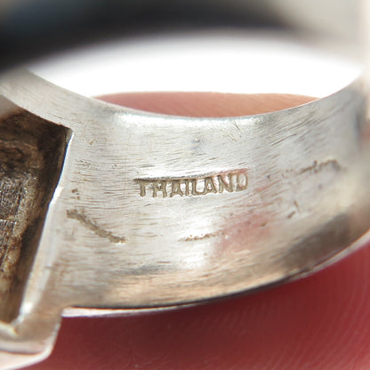 925 Sterling Silver Vintage Lavender C Z Modernist Ring Size 6.75