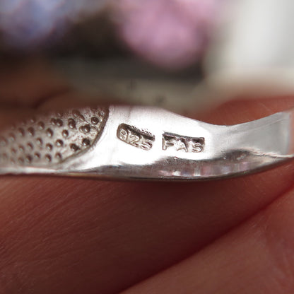 925 Sterling Silver Oval-Cut Lavender & Pink C Z Cluster Ring Size 7