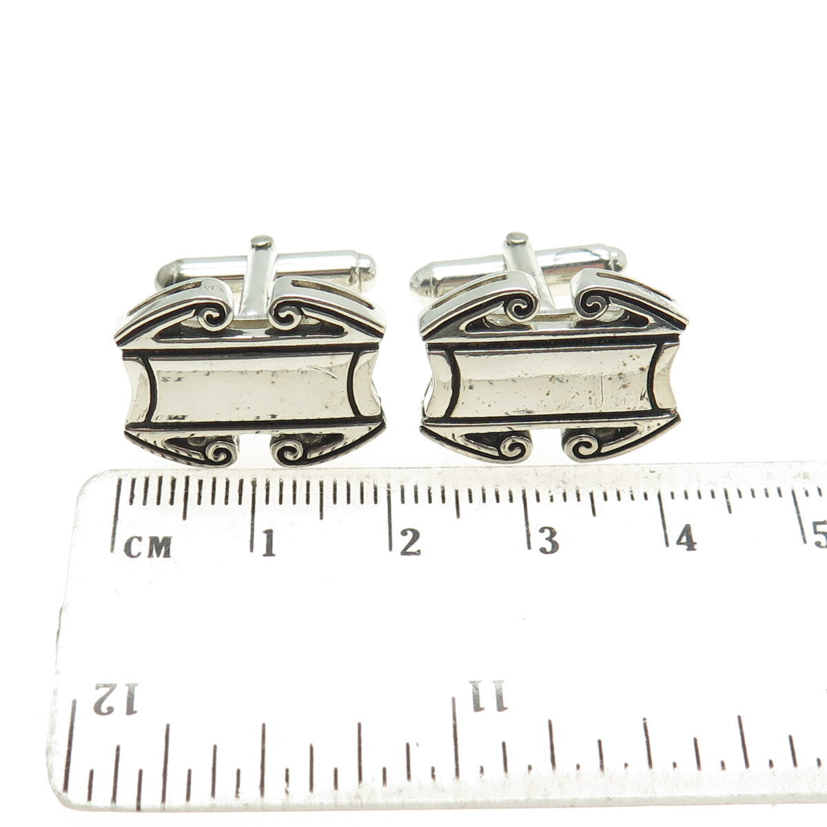 925 Sterling Silver Vintage Engravable Ornate Cufflinks