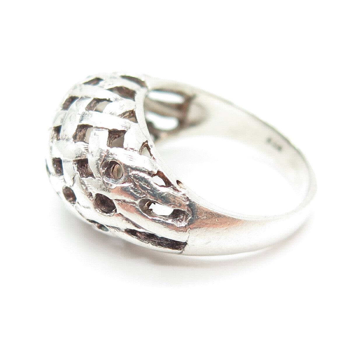 925 Sterling Silver Vintage Braided Dome Ring Size 5.25