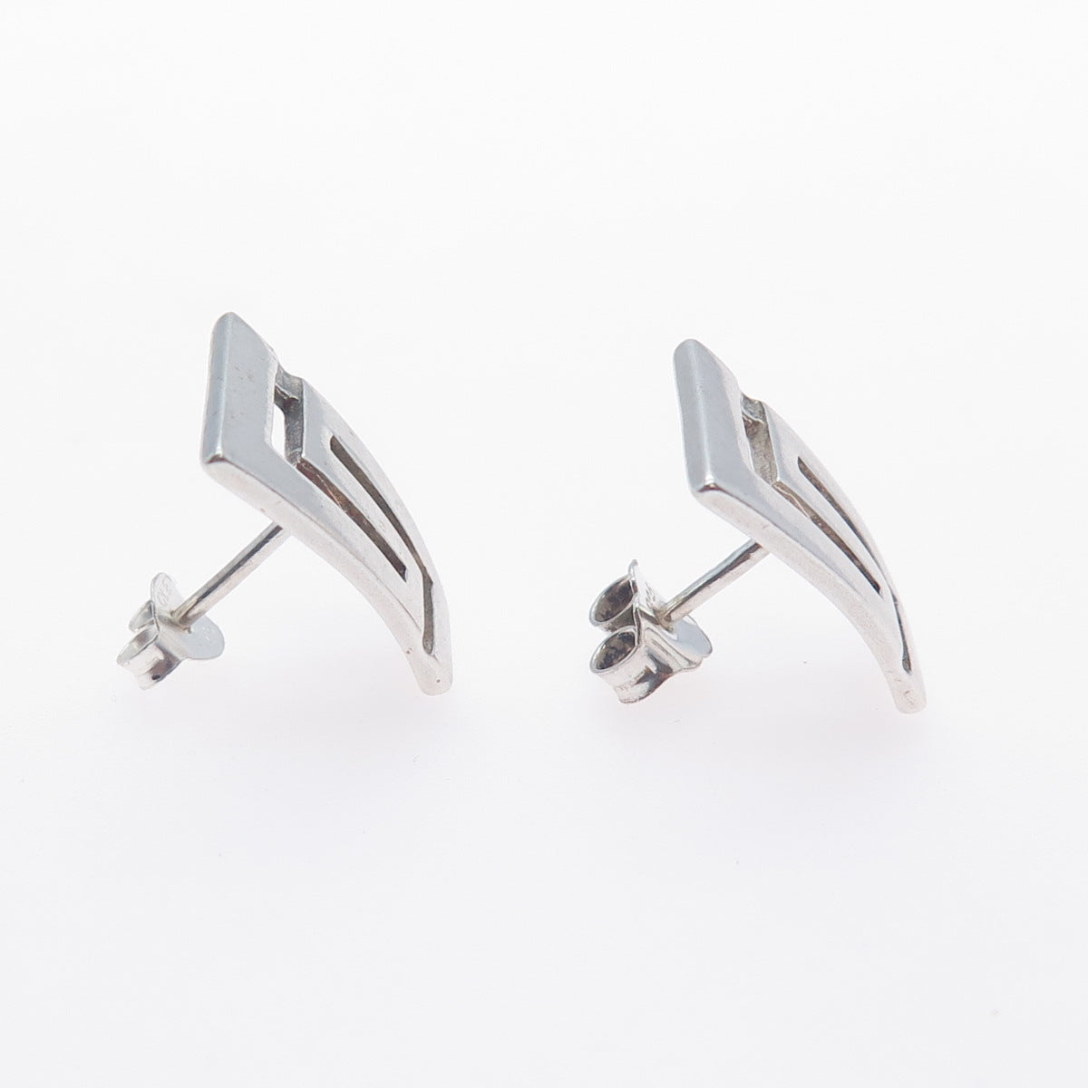 925 Sterling Silver Vintage Modernist Greek Maze Earrings