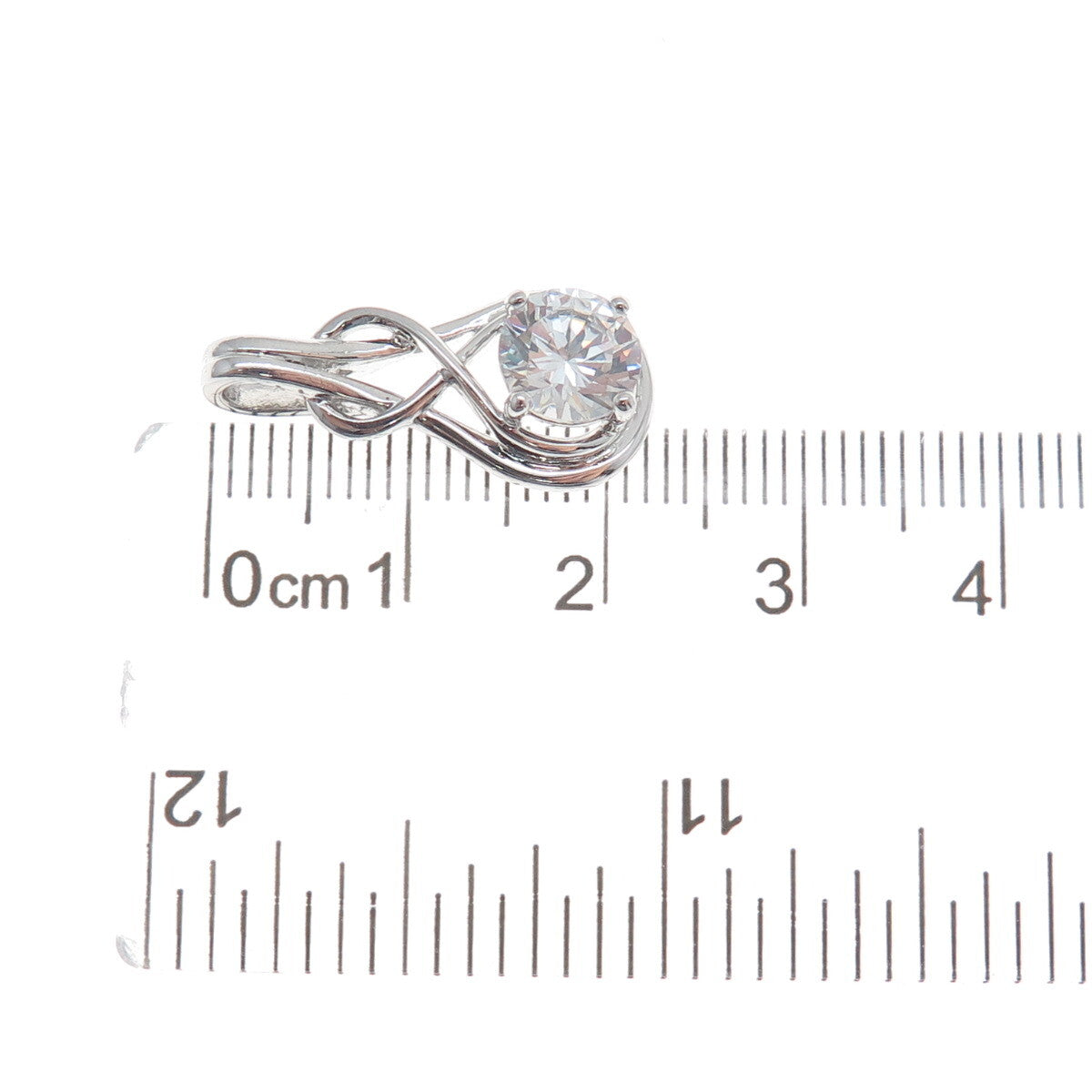 925 Sterling Silver Round-Cut Shaped C Z Slide Pendant