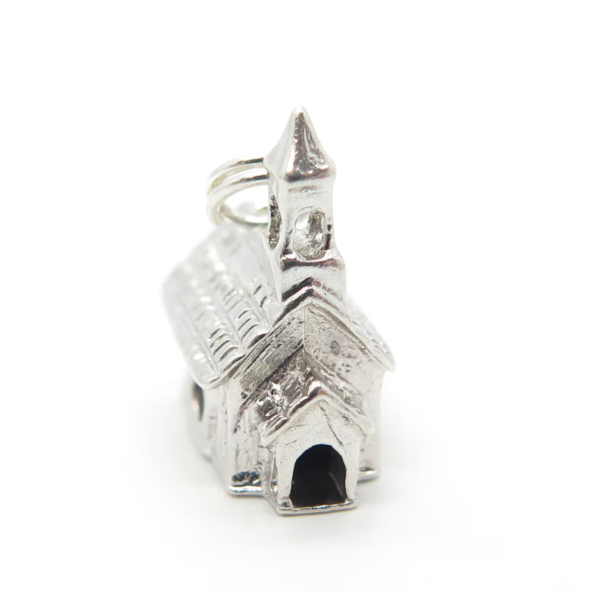 925 Sterling Silver Vintage Castle Charm Pendant