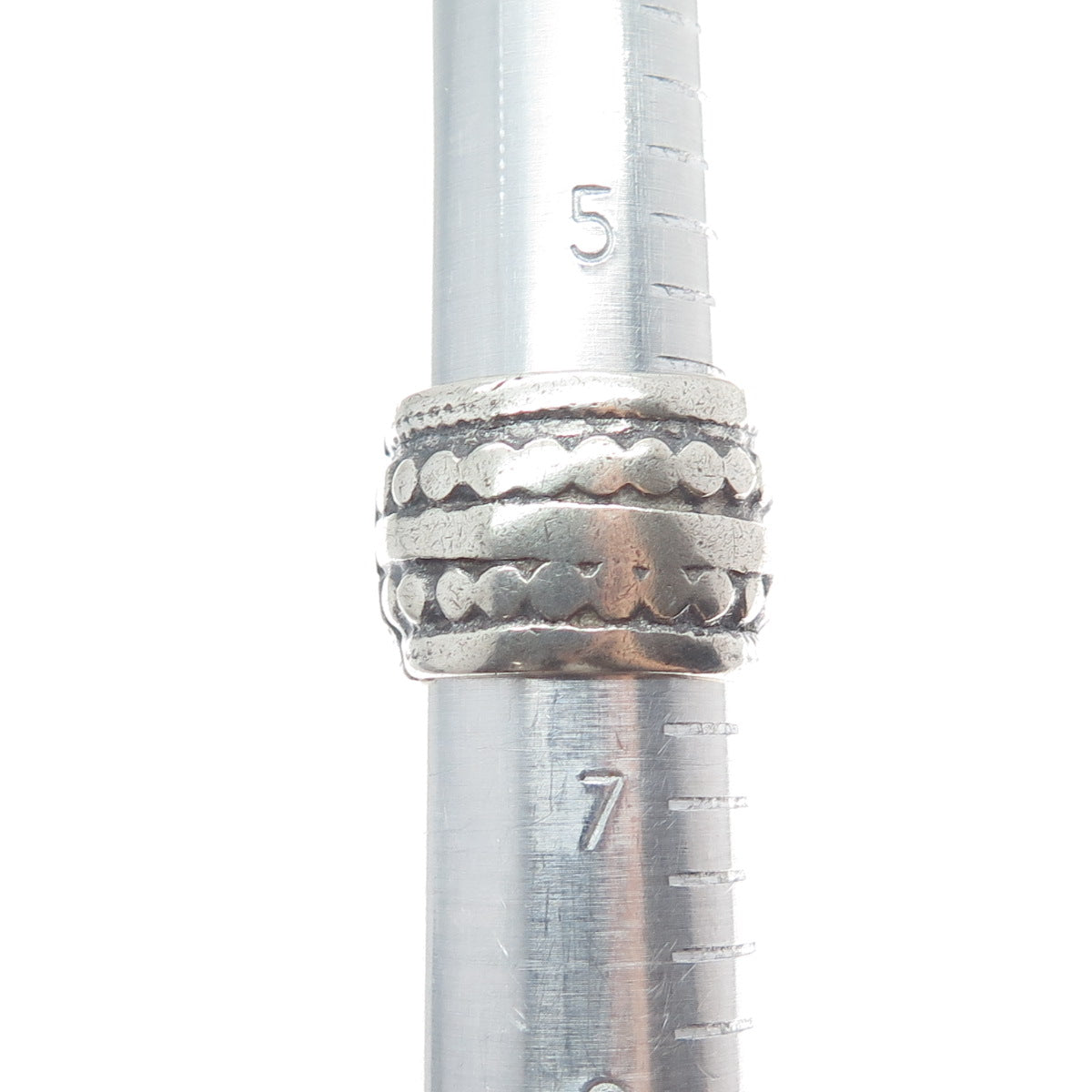 925 Sterling Silver Antique Wheel of Fortune Symbol Oxidized Ring Size 6.5