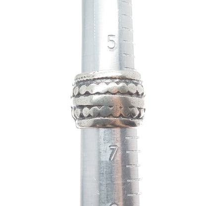 925 Sterling Silver Antique Wheel of Fortune Symbol Oxidized Ring Size 6.5