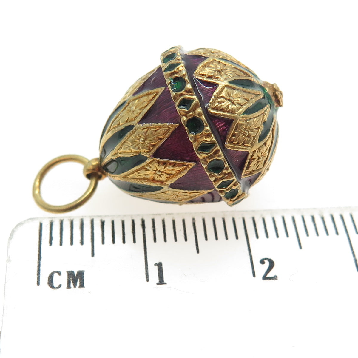 RAFKA Retired 925 Sterling Silver Vermeil Enamel Royal Easter Egg Charm Pendant