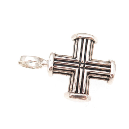 Joseph Esposito 925 Sterling Silver Vintage Cross Oxidized Pendant
