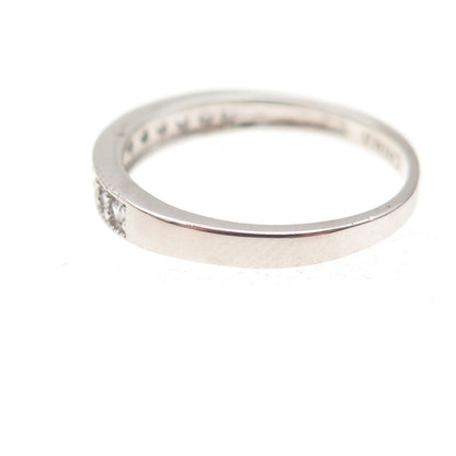 925 Sterling Silver Round-Cut C Z Half Eternity Band Ring Size 7.25