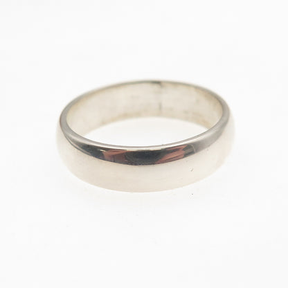 925 Sterling Silver Vintage Classic Wedding Band Ring Size 6.25