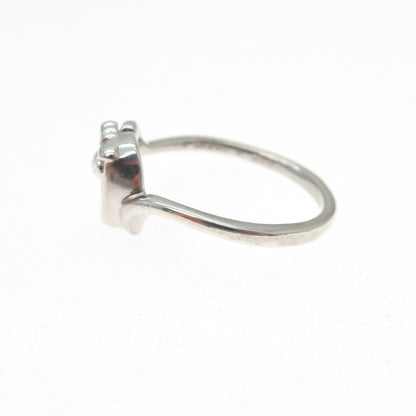 KATHY K. BERNU 925 Sterling Silver Vintage Modernist Heart Ring Size 7.5