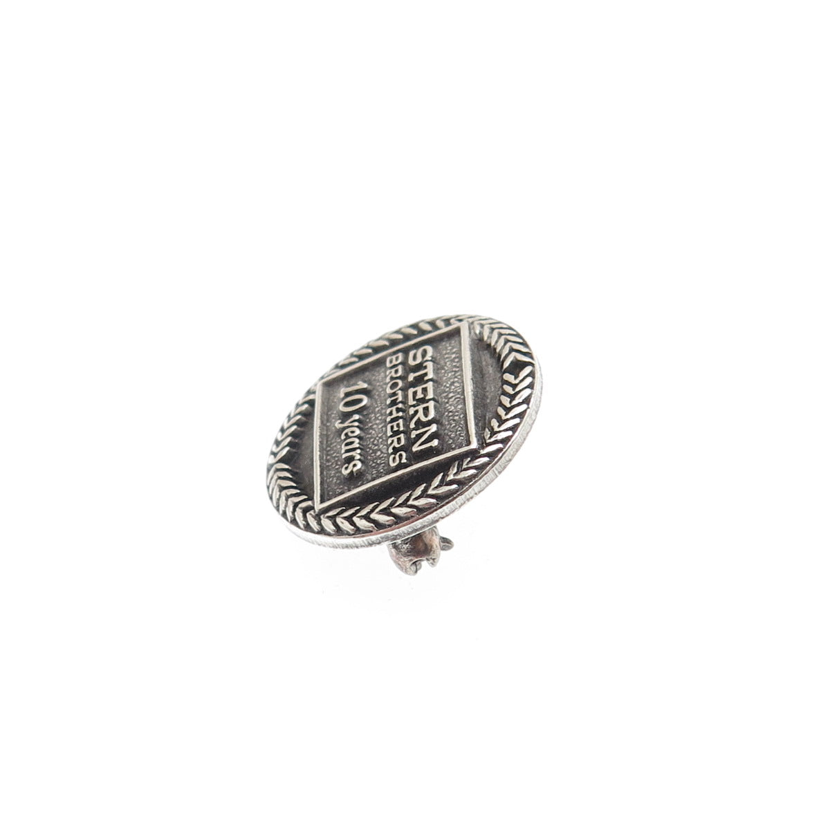 925 Sterling Silver Vintage Stern Brothers 10 Years Minimalist Pin Brooch