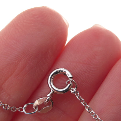 925 Sterling Silver Mexico Real Diamond Sun Cable Chain Necklace 18"