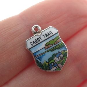 FRITZ REU & CO Silver Plated On Epns Germany Enamel Cabot Trail Charm Pendant