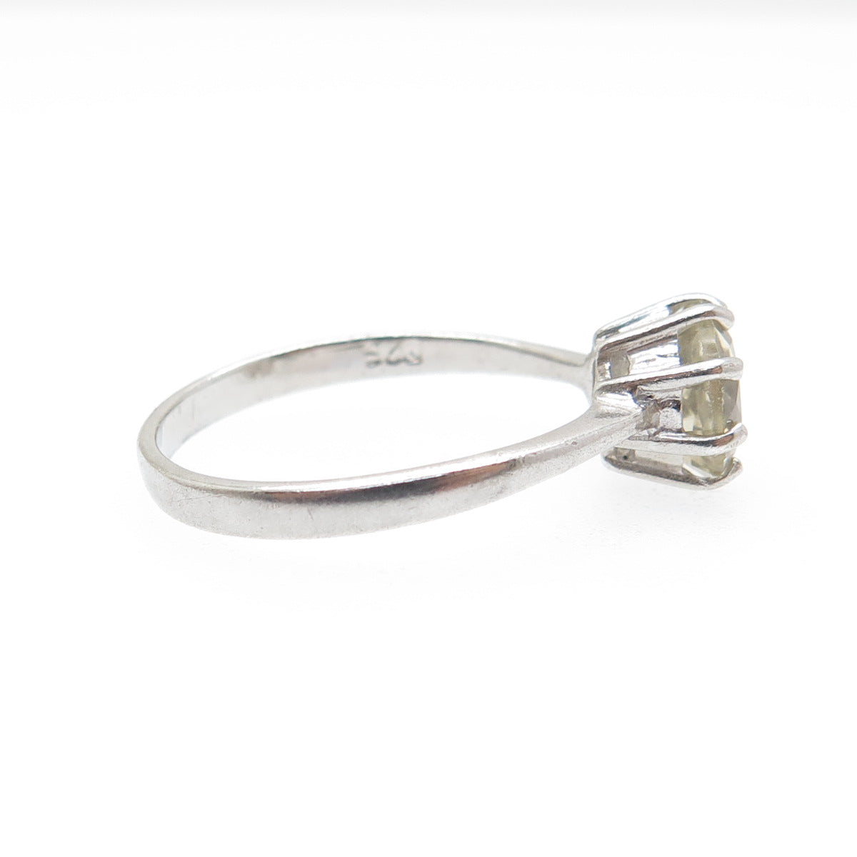 925 Sterling Silver Vintage Round-Cut C Z Engagement Ring Size 7.25