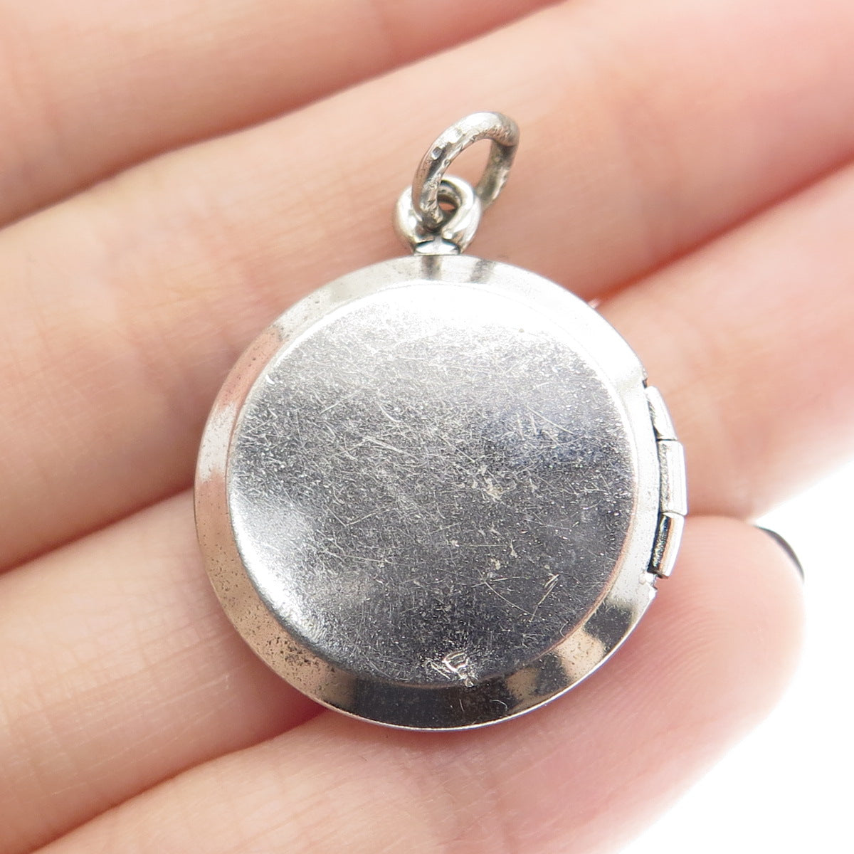 925 Sterling Silver Antique Art Deco A&Z Happy Birthday Locket Charm Pendant