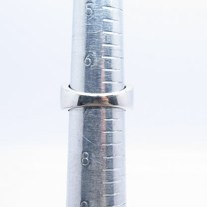 925 Sterling Silver Real Diamond Wicker Ring Size 6.75