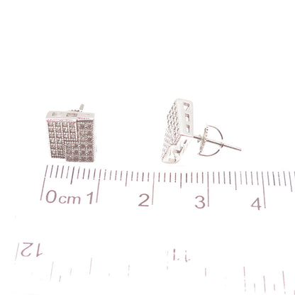 925 Sterling Silver Round-Cut C Z Stud Earrings