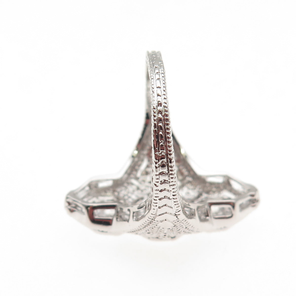925 Sterling Silver Round-Cut C Z Bohemian Ring Size 9.25