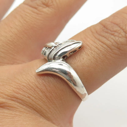 925 Sterling Silver Vintage Modernist Ring Size 7.75
