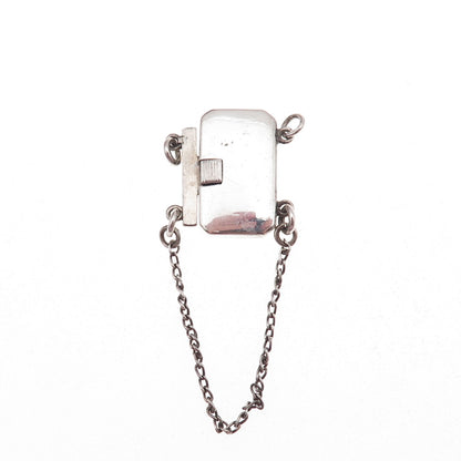 925 Sterling Silver Antique Japan Bracelet Necklace Safety Chain Box Lock Clasp