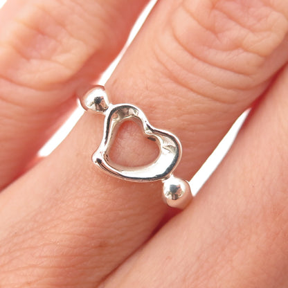 Tiffany & Co. Elsa Peretti 925 Sterling Silver Vintage Open Heart Ring Size 5