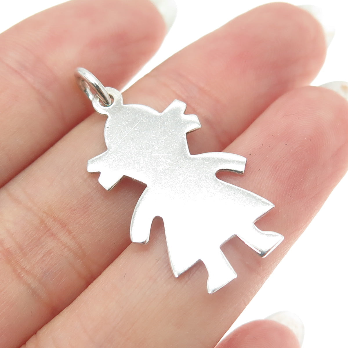 925 Sterling Silver Vintage Baby Girl Charm Pendant