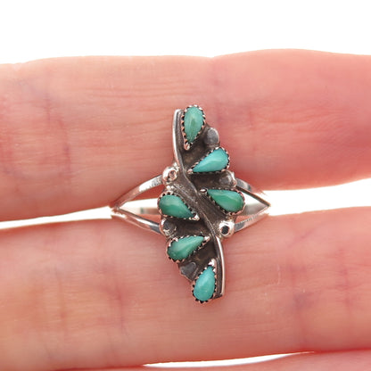 Old Pawn 925 Sterling Silver Vintage Southwestern Turquoise Ring Size 6.75