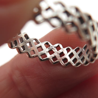 925 Sterling Silver Vintage Celtic Oxidized Band Ring Size 7.25