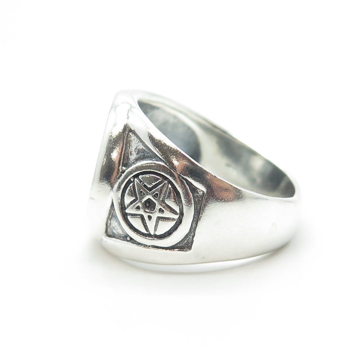 950 Silver Vintage Pentagram Star Ring Size 12.75