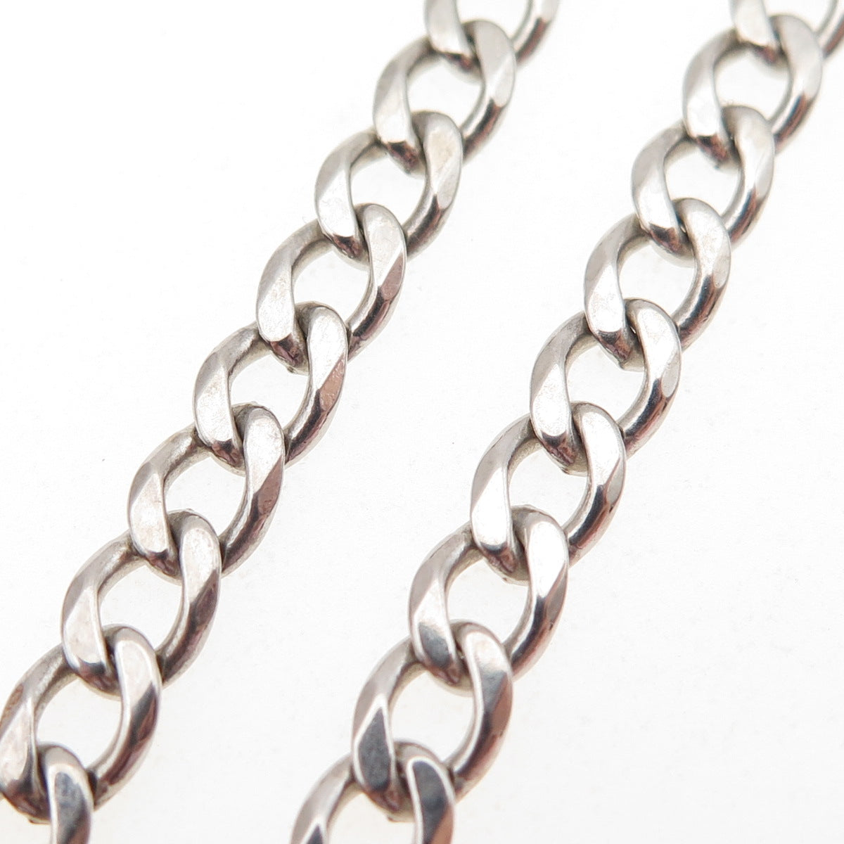 925 Sterling Silver Vintage Italy Curb Chain Necklace 20"