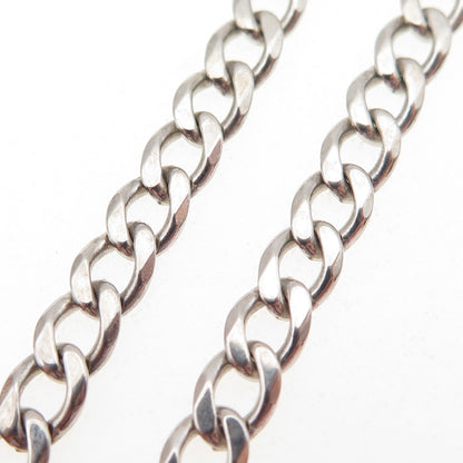 925 Sterling Silver Vintage Italy Curb Chain Necklace 20"