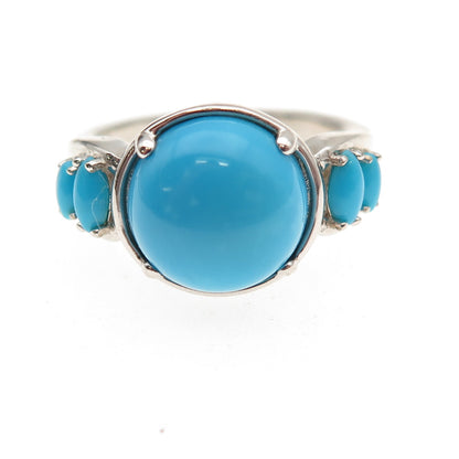 925 Sterling Silver Real Sleeping Beauty Turquoise Ring Size 8