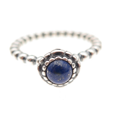 Pandora 925 Sterling Silver Real Lapis September Birthstone Ring Size 6