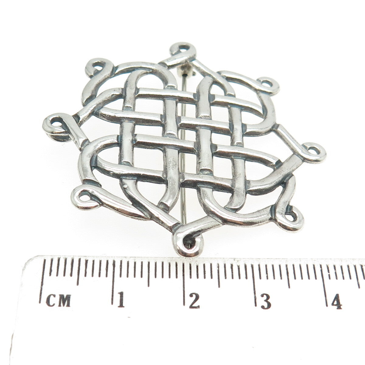 HAMILTON & HAMILTON 925 Sterling Silver Vintage Celtic Knot Pin Pendant