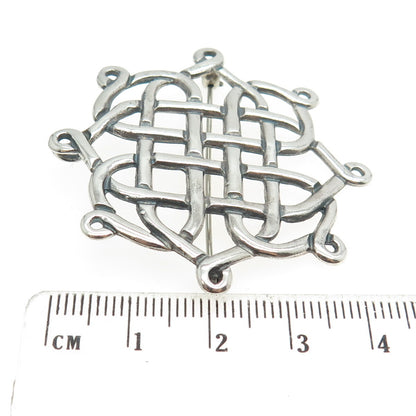 HAMILTON & HAMILTON 925 Sterling Silver Vintage Celtic Knot Pin Pendant