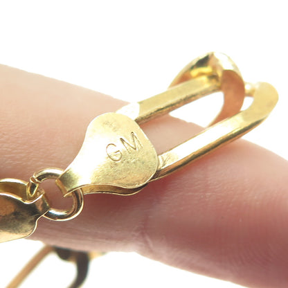 925 Sterling Silver Gold Plated Italy Paperclip Link Bracelet 6.75"