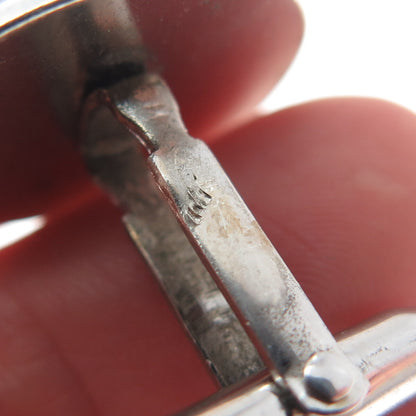 925 Sterling Silver Antique Art Deco Engraved Floral Cufflinks