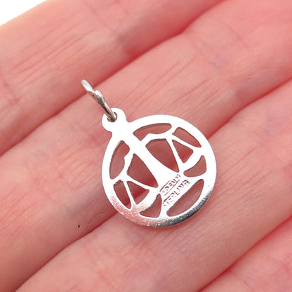 925 Sterling Silver Vintage DCJ Libra Zodiac Sign Mini Charm Pendant
