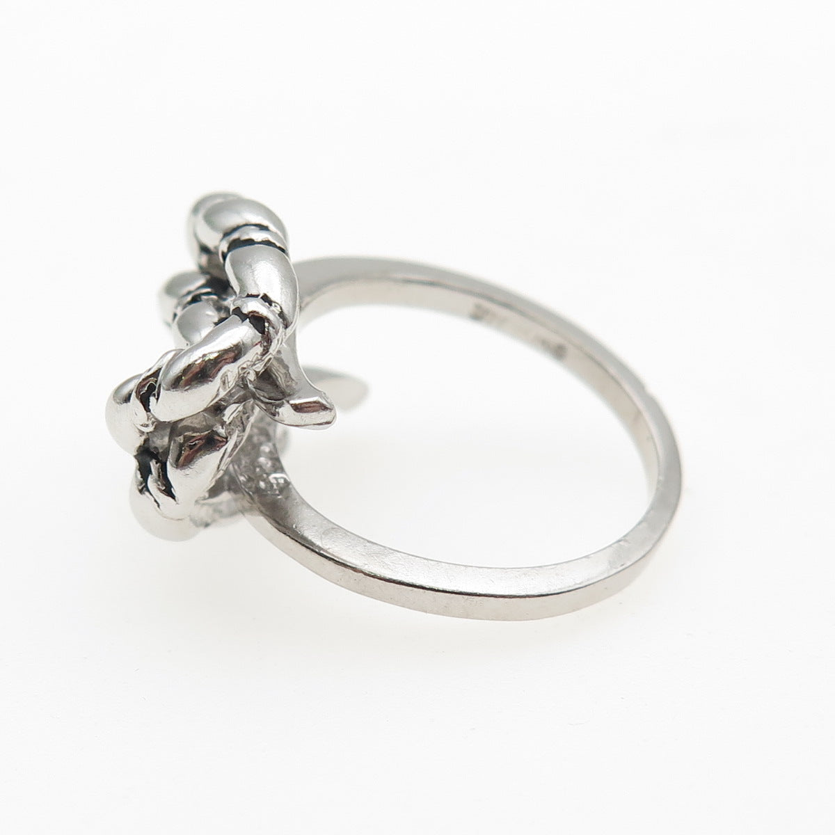 925 Sterling Silver Vintage Interlocked Circle Oxidized Ring Size 6.25