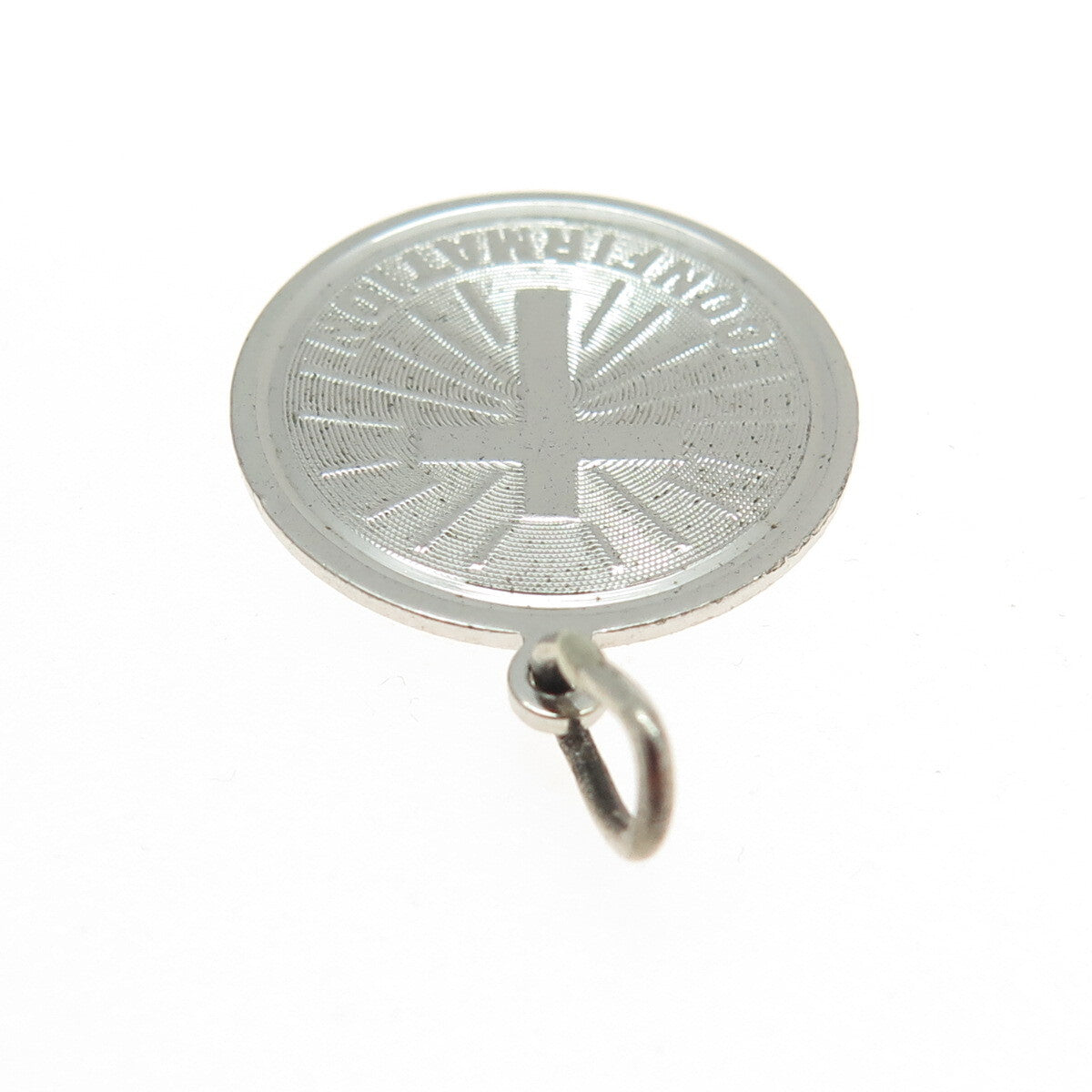 ELCO 925 Sterling Silver Vintage Confirmation Medal Religious Charm Pendant