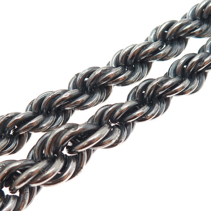 925 Sterling Silver Vintage Heavy 164.9g Double Twisted Rope Chain Necklace 16"