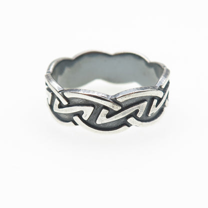 925 Sterling Silver Vintage Letter Z Oxidized Band Ring Size 12