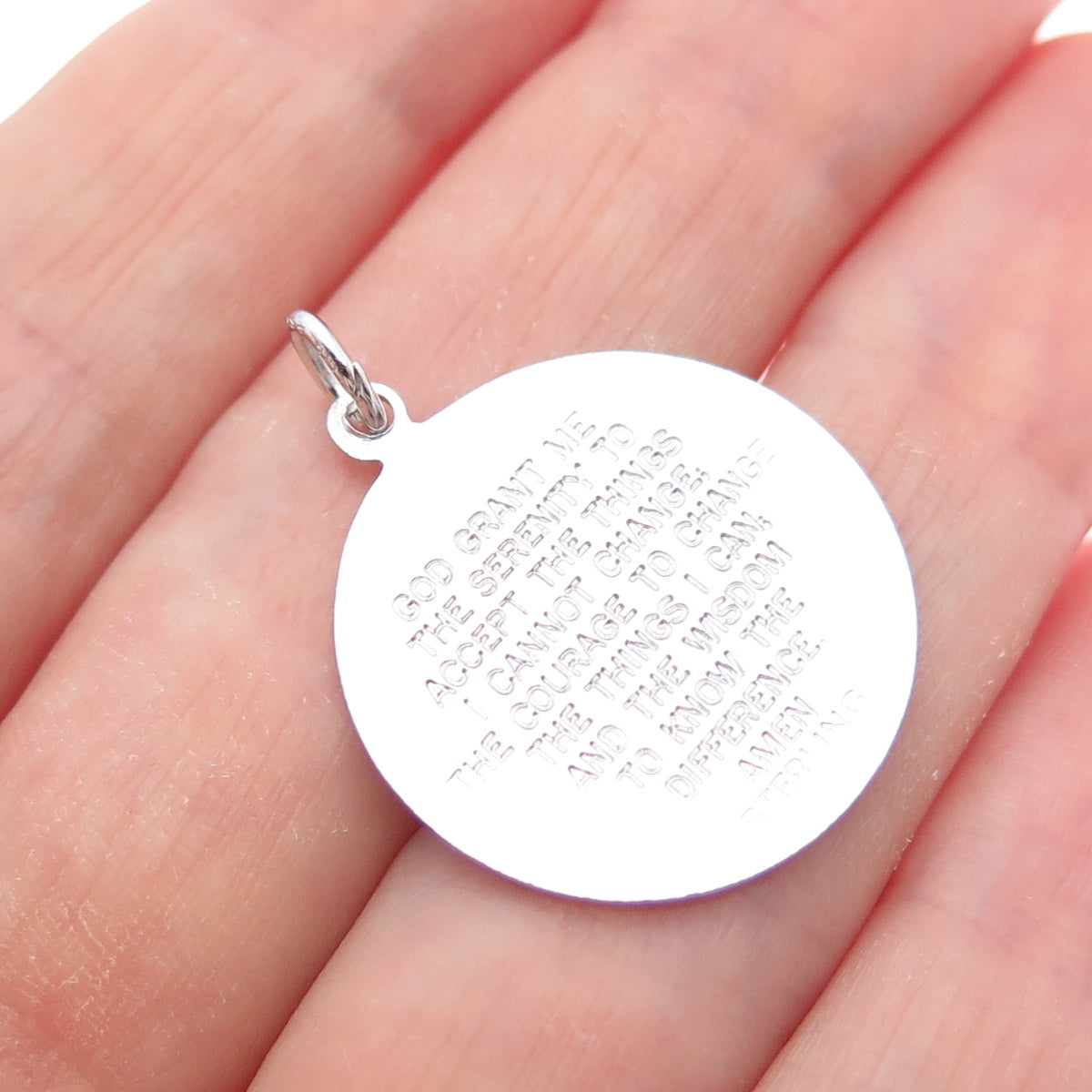 925 Sterling Silver Vintage Praying Hands Religious Charm Pendant