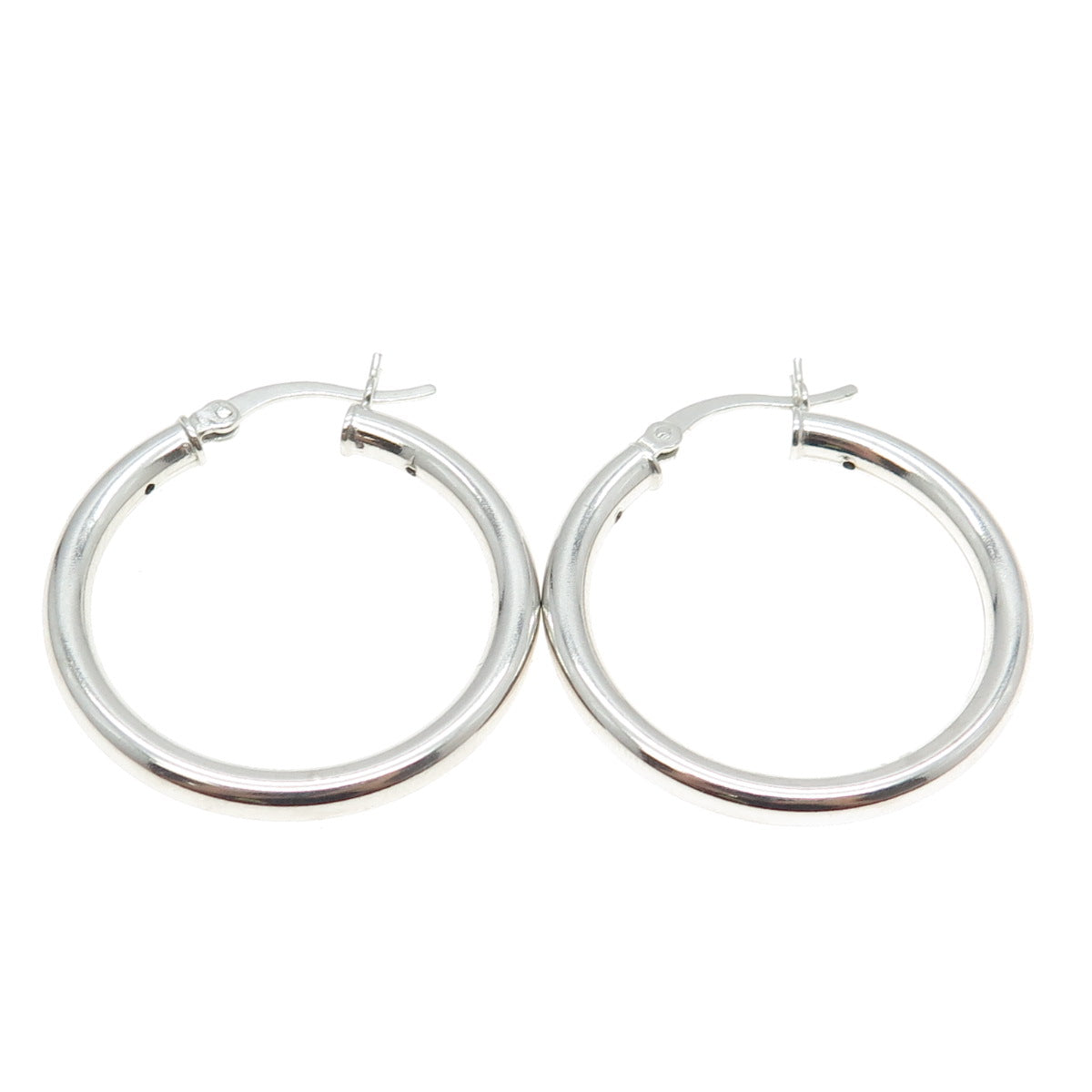 925 Sterling Silver Tube Hoop Earrings