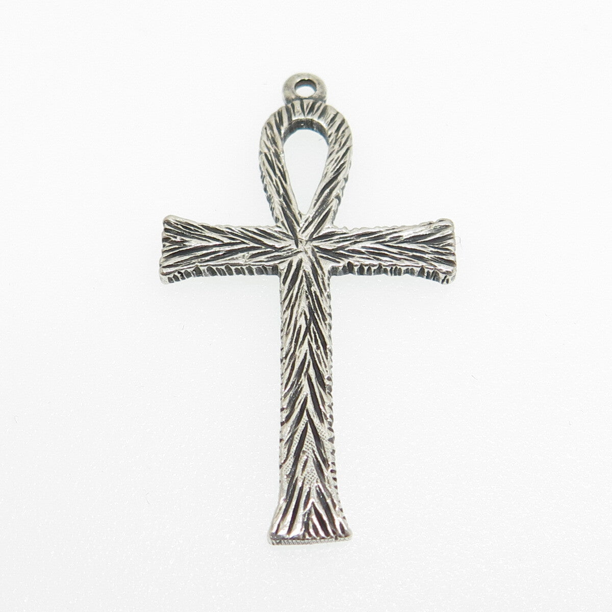 AVEDON 925 Sterling Silver Vintage Egyptian Ankh Oxidized Pendant