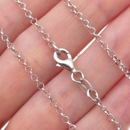 925 Sterling Silver Italy Disc by The Yard Cable Chain Necklace 36"