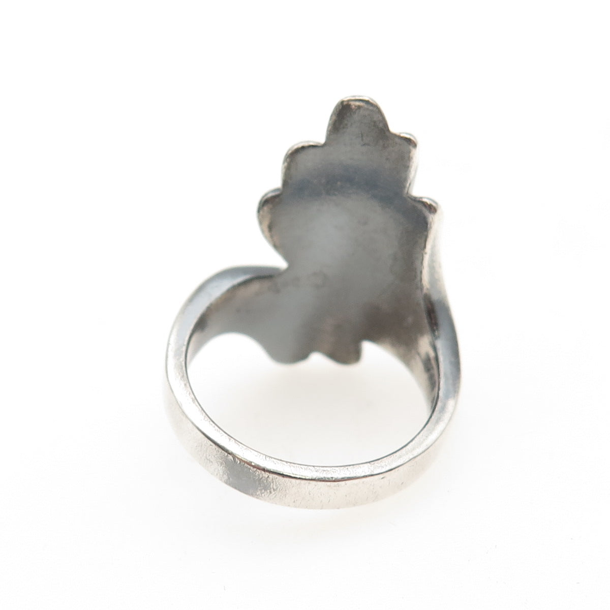 Chapal Zenray 925 Sterling Silver Vintage Modernist Wing Oxidized Ring Size 8.25